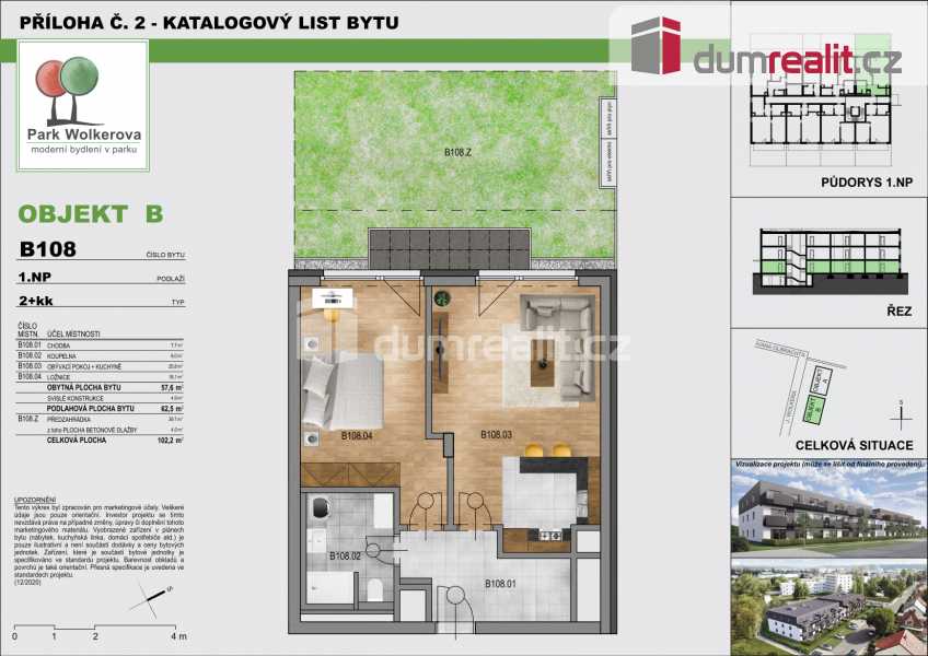 Prodej bytu 2+KK Kralupy nad Vltavou, J. Wolkera 564 č. 1
